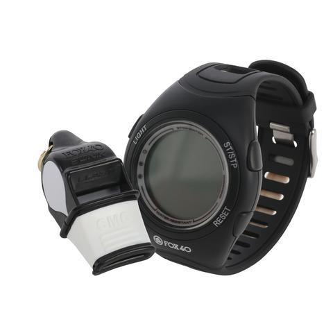 FOX 40 Scheidsrechtersfluitje met horloge (zwart) - ArbitroStore